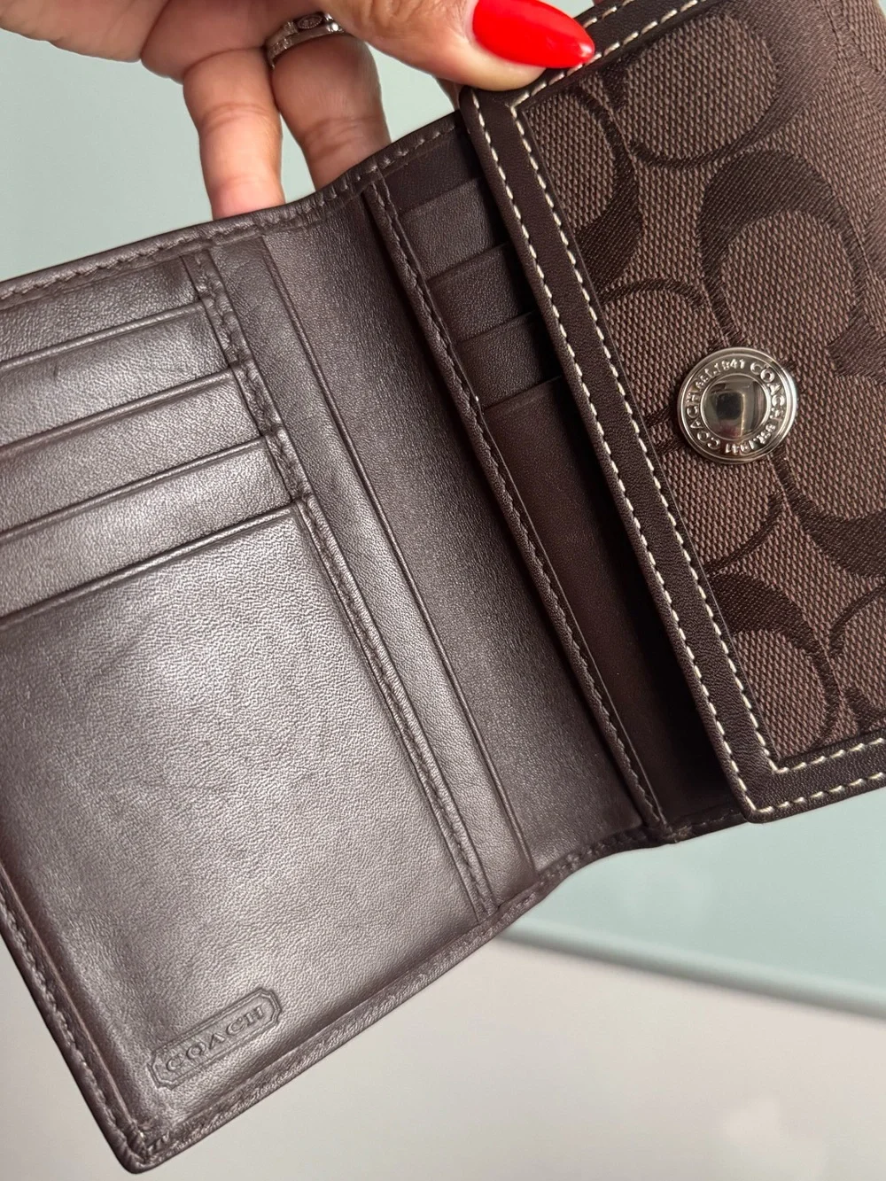 COACH Hampton Signature Compact Wallet